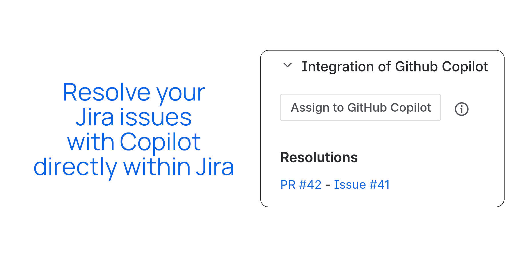 Assign to GitHub Copilot button on a Jira issue, with linked pull request and issue resolutions